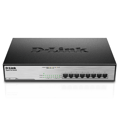 D-LINK 8-Port Desktop Gigabit Max PoE Switch - DGS-1008MP