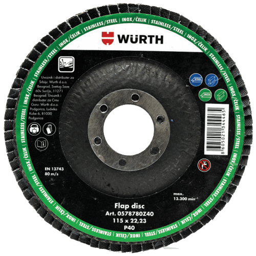 WURTH Cirkon Korund 0578780Z40 Lamelarni brusni disk za inoks