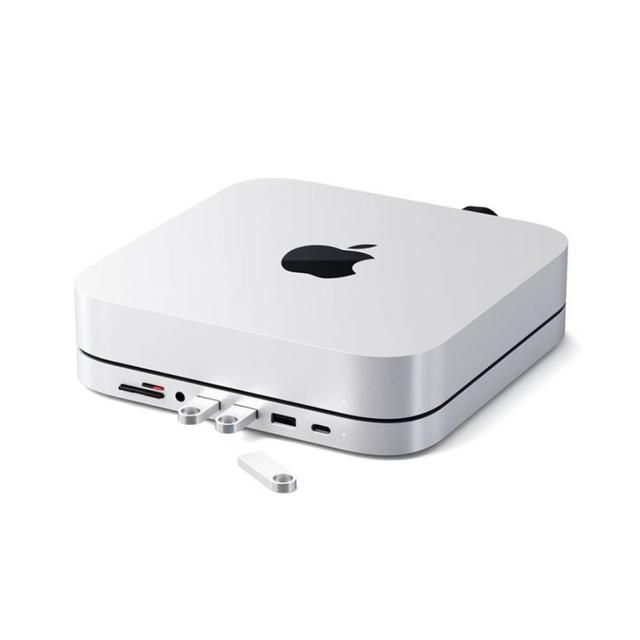 SATECHI ST-ABHFS Type-C Aluminijumsko postolje i Hub za Mac Mini Silver