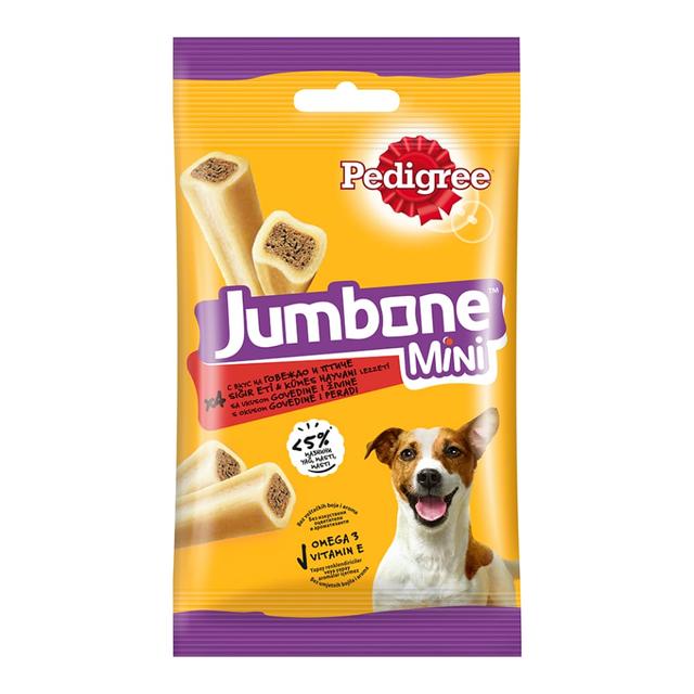 PEDIGREE Jumbone Mini Govedina i Živina 4 kom/160g Dodatna hrana za pse