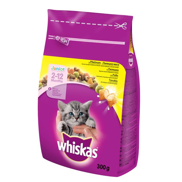 WHISKAS Briketi Junior Piletina 300g Hrana za mačke