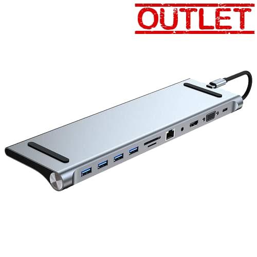 MOYE Multiport hub USB-C X11 (Srebrna) OUTLET