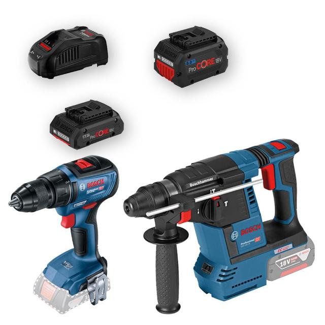 BOSCH 0615990N1X GBH 18V-26 Hamer bušilica + GSR 18V-50 Šrafilica; 1x 8 Ah + 1 x 4 Ah ProCORE 18 V Set akumulatorskih alata